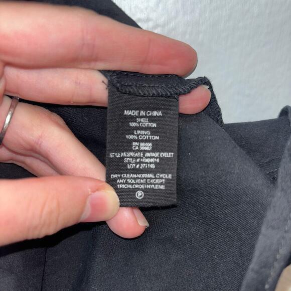 Theory Black 100% Cotton Slip Dress - Size 2- Little Black Dress LBD Slip Dress - Picture 8 of 9